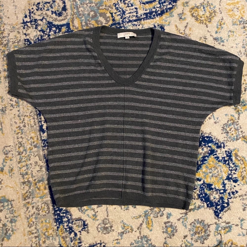 Grey Short Sleeve Sweater